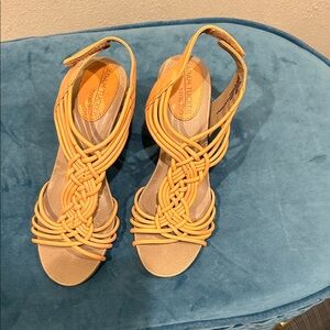 Adam Tucker Women's Woven Tan Sandals